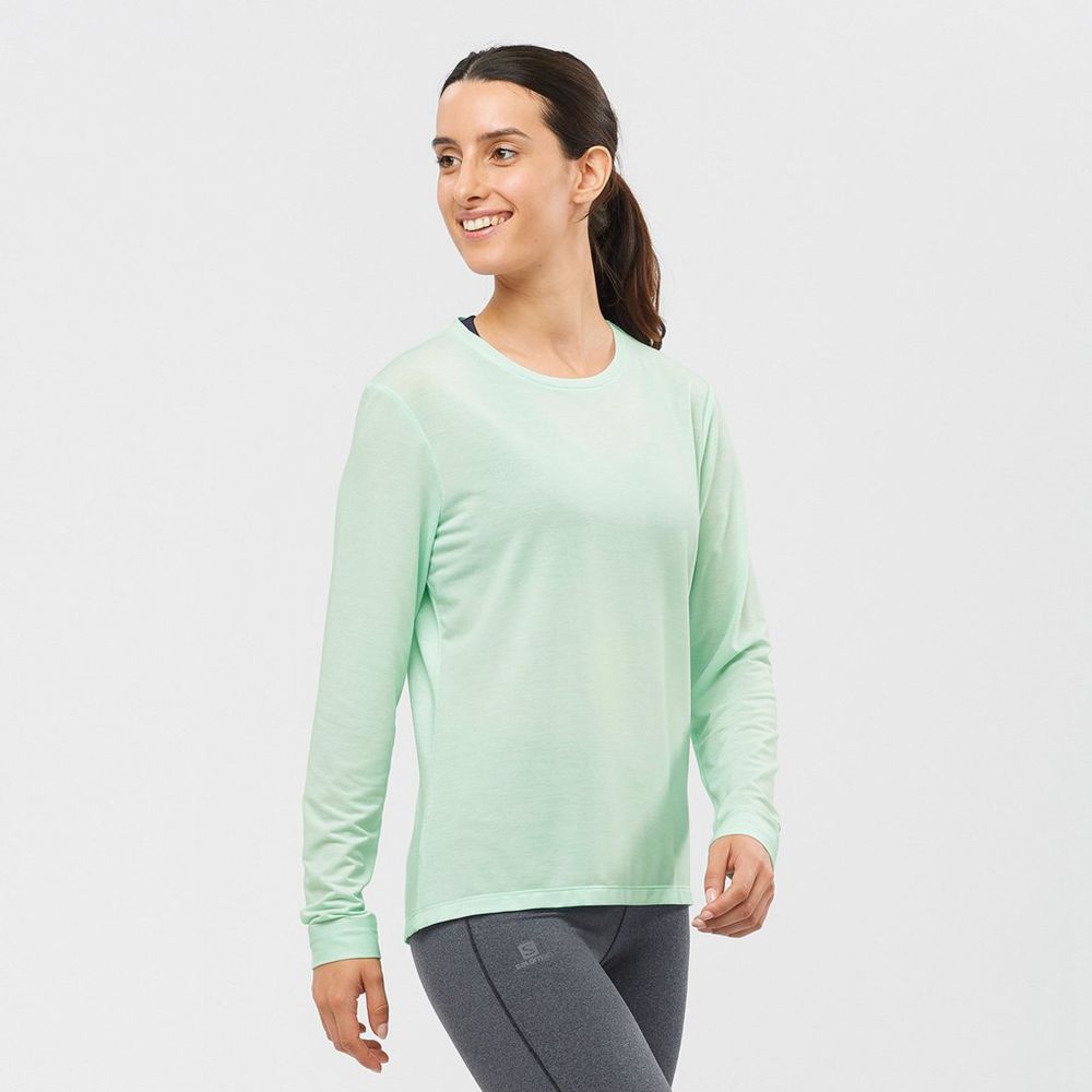 Salomon Israel ESSENTIAL LONG SLEEVE - Womens Midlayers - Black (PKUR-29835)